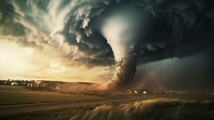 A large tornado made with Ai generative technology