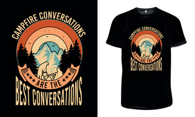 Campfire conversations are the best conversations t shirt design, Camping and Adventure t shirt design for nature lover
