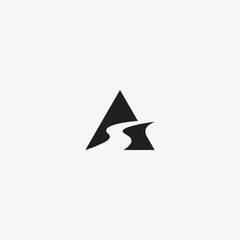 Letter A - AS monogram logo - or letter A triangle logo with ridge icon inside.
