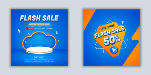 Product Display Vector Template | Stand out with professional blue social media designs! Ideal for promoting business sales, discounts. Editable text