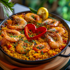 Paella in a pan