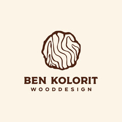 Wood Tree Trunk Rings - vintage logo Vector 