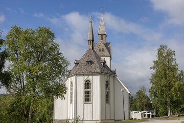 Fototapeta na wymiar Church of Sweden in Tärnaby,Sweden,Scandinavia,Europe