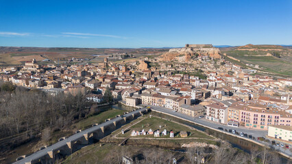 Fototapeta na wymiar Panoramic aerial view of San Esteban de Gormaz, Soria