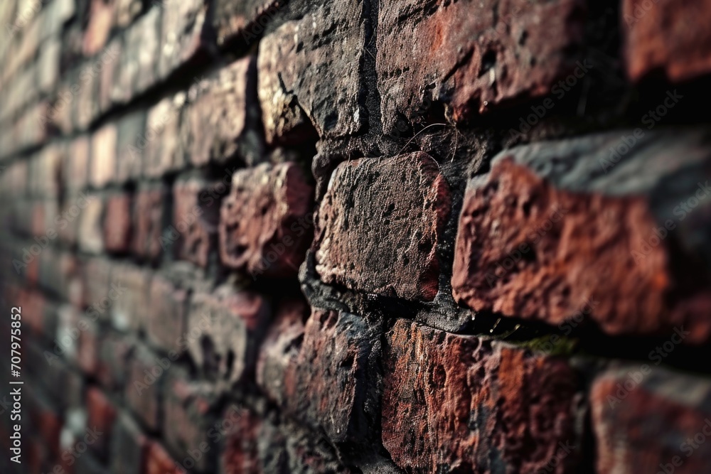Poster A close-up image of a brick wall. This picture can be used as a background or texture for various design projects