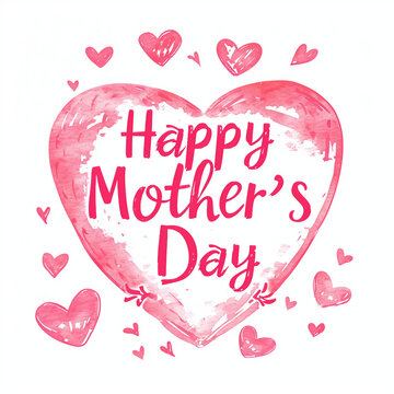 Happy Mother's Day Card with hearts