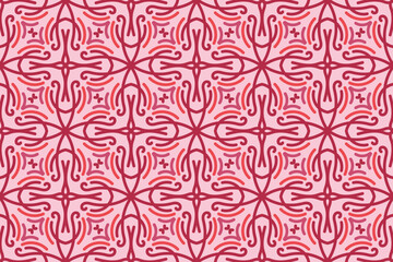 Fototapeta na wymiar oriental seamless pattern with pink color. suitable for tile, textile, background, wall decor and other