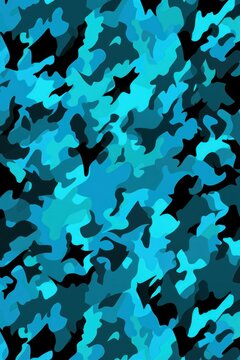 Turquoise camouflage pattern design poster background
