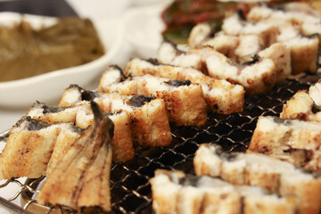 Korean food. Charcoal grilled eel