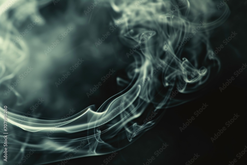 Aufkleber close-up shot of smoke on a black background. perfect for adding a mysterious and atmospheric touch 