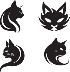 cute cat icon vectors set illustration 