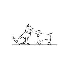 dog line art logo icon design template