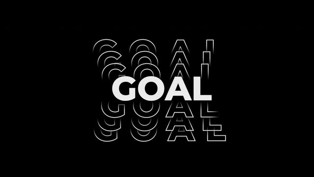 Goal text typography animation 4k video