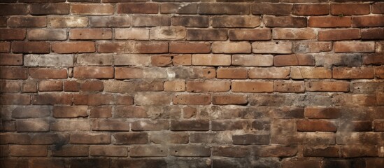 Vintage brick wall with aged texture, suitable for text.