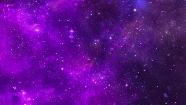 Space purple sky with shining stars and wispy clouds motion loop background
