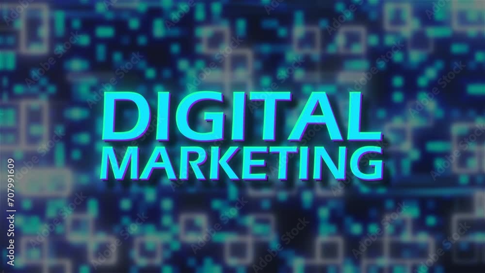 Poster digital marketing text. computer generated 3d render