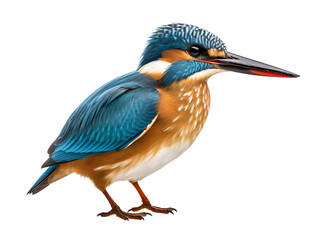 The Graceful Kingfisher (Alcedo atthis), isolated on a transparent or white background