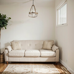 modern living room interior design and white sofa