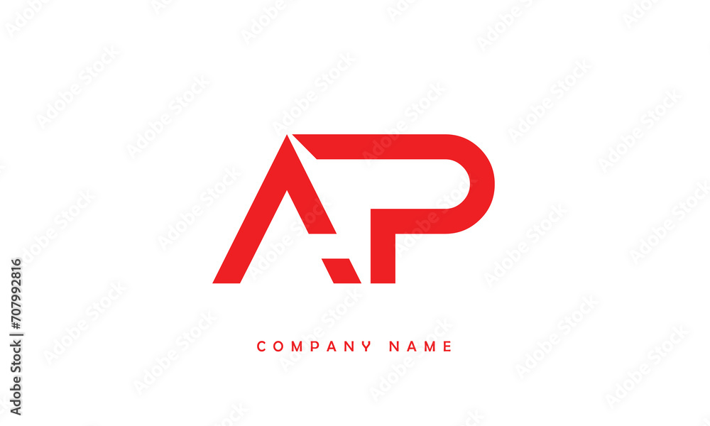 Poster ap, pa, a, p abstract letters logo monogram