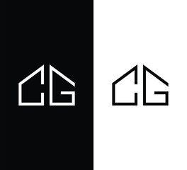 Letter CG Home Logo Design. Usable for Business Logo. Home Vector Logo