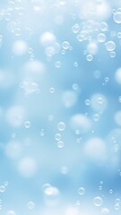Ethereal Aqua Sphere Bokeh on a Serene Blue Gradient, Vertical Poster or Sign with Open Empty Copy Space for Text 
