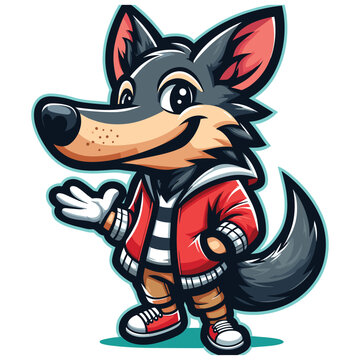 Aardwolf mascot vector illustration on white background