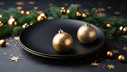 Glowing gold ornament decorates Christmas tree indoors generated by AI