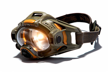 Fototapeta premium Hunting headlamp isolated on white background created with Generative Ai