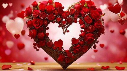 lover's day, Valentine day symbolize the red heart shape and decorations for loves