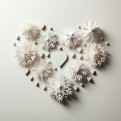 Heart shaped snowflakes