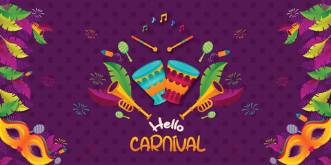 carnival fest vector file with leafs