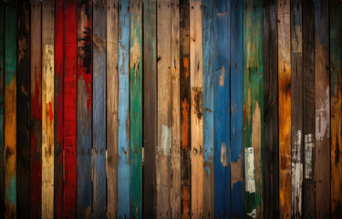 Background wood, wooden boards colorful