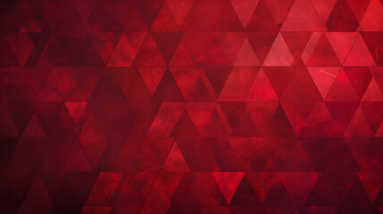 A vibrant maroon triangle pattern illuminated by the light, exuding a bold and dynamic carmine design in this eye-catching screenshot - obrazy, fototapety, plakaty