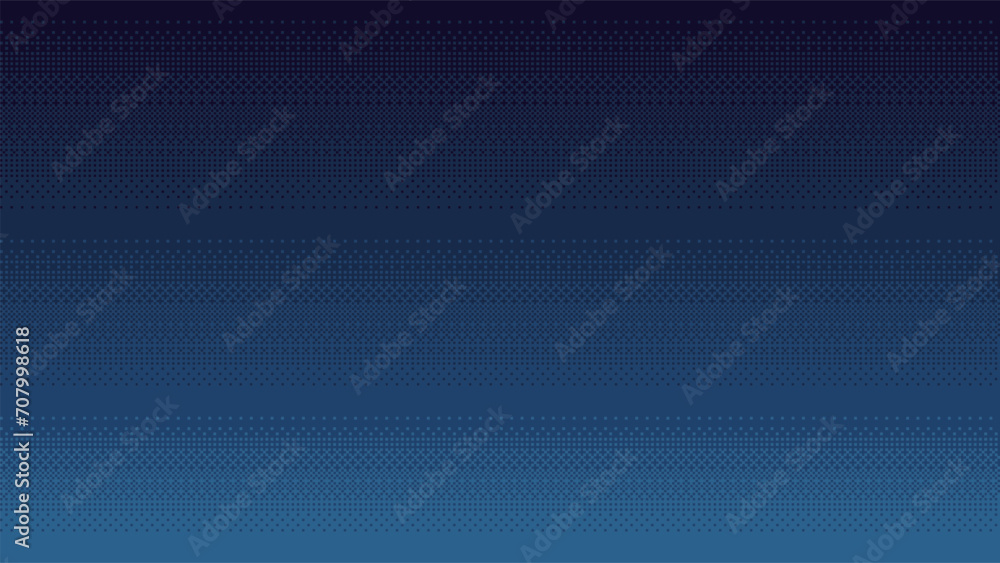 Aufkleber dark blue pixel art gradient background. 8-bit style dithering seamless vector backdrop.
