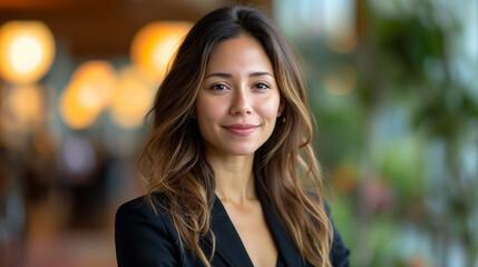 Fototapeta premium Smiling Professional: Young Businesswoman in the City