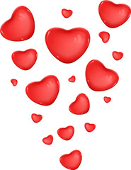 Flying hearts stream. Love likes emotions for social media icon.