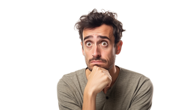 Isolated Sad Adult from Argentina on a transparent background