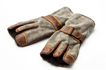 Hunting gloves isolated on white background created with Generative Ai