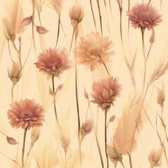 dried flower illustration background