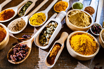 Composition with assortment of spices and herbs