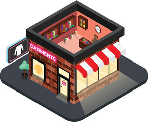 Isometric Clothing Boutique Shop