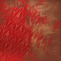 Fototapeta premium Shabby Art- Deco red background. Abstract colorful leather backdrop
