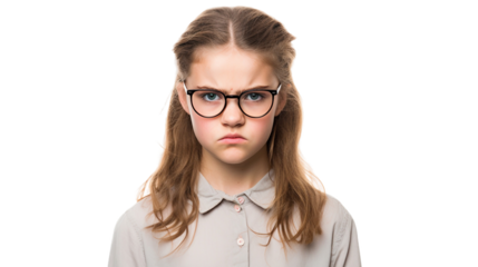 Angry Young Girl in Australia on a transparent background