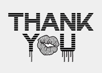 Thank you text typography Creative special art design - Vector
