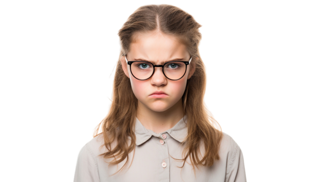 Angry Young Girl in Australia on a transparent background