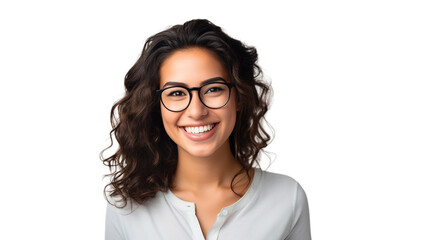 Smiling Girl in Glasses from Brazil on a transparent background