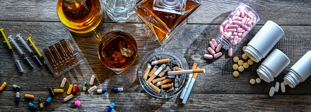 Addictive substances, including alcohol, cigarettes and drugs