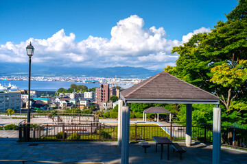 Motomachi Park, the park in Motomachi historic district at the foot of Mount Hakodate, Hokkaido, Japan