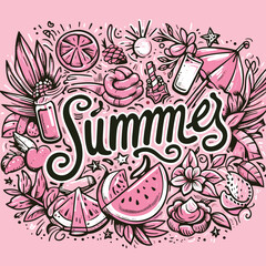 Hand-drawn summer lettering