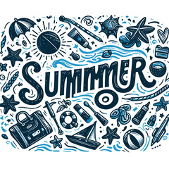 Hand-drawn summer lettering